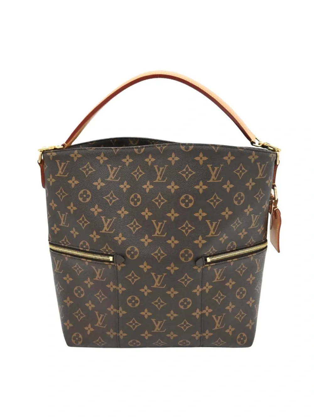 Louis Vuitton Monogram Melie Hobo Bucket Shoulder Bag with Natural Vachetta Trim